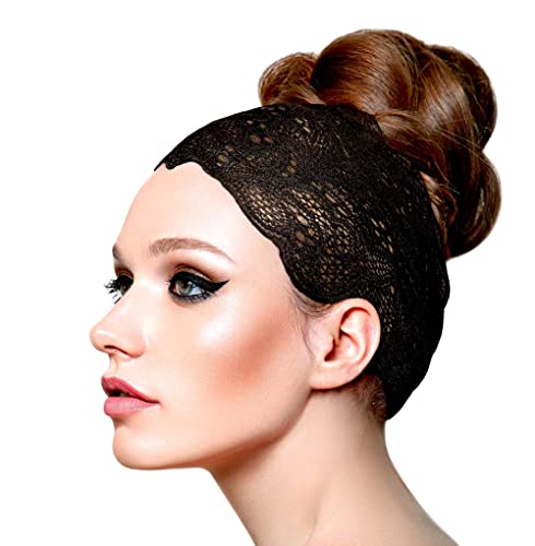 Sharirose Black Lace Headband For Women Hair Accessories For Women Stretch Lace Vintage Floral Headband Makeup Headband Hairbands Handmade Quality Hairbands (Black Lacey Floral) #TOP3