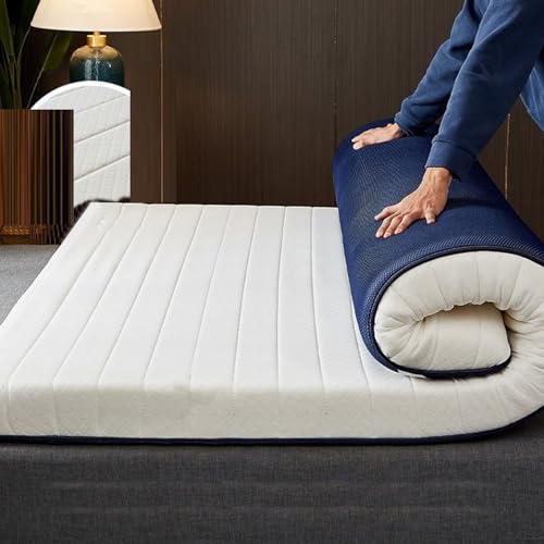 Cubrecolchón de espuma viscoelástica, 4 cm de grosor, cojín plegable transpirable para un sueño cómodo, ideal para uso en cama o suelo