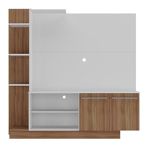 Estante Home Theater P/tv até 55 Pol. Denver Multimóveis Argila Acetinado com Branco Texturizado