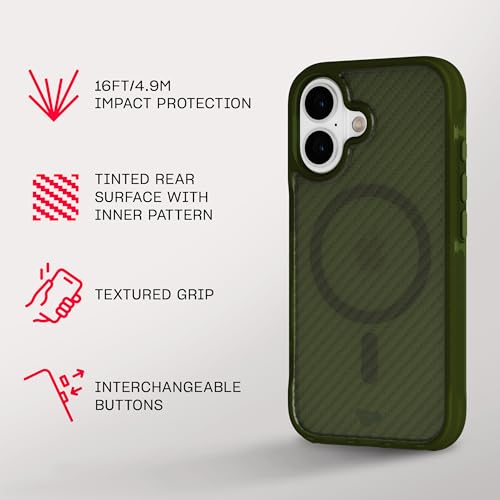 Image of Tech21 EvoArmor for iPhone 16 Compatible with MagSafe - Impact Protection Case 21x Military Standard Tested in Green