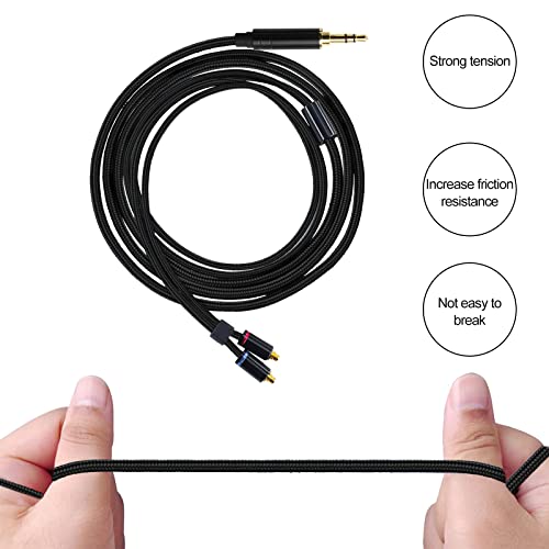 Okcsc Earphone Upgrade Replacement Cable Gold Plated Mmcx Headphones Extension Cable Silver Copper With 3.5Mm Plug For Shure Se215 Se315 Se535 (3.5Mm Plug, Mmcx Connector,Black) #TOP2
