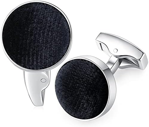 HONEY BEAR Cotton Fabric Valvet Cufflinks for Mens Shirt,for Business Wedding Gift