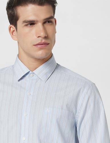 Image of Arrow Men Slim fit Cotton Striped Long Sleeves Cutaway Collar Shirt