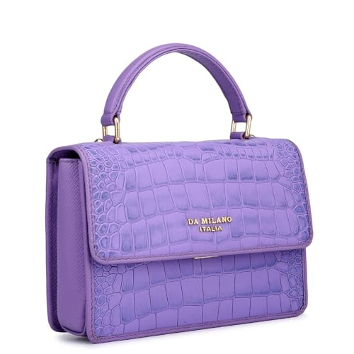 Image of Da Milano Leather Satchel for Women (OR-3028)