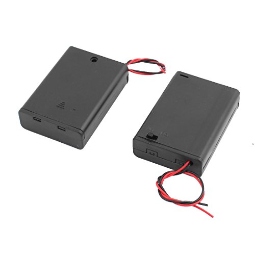 Aexit 2 Pcs ON/OFF Switch 2 Wires Batteries Holder Box w Cover for 3 x 1.5V AA Battery (b5f5fe6006a639426a74a4224500162e)