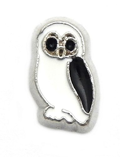 White Owl Floating Charm for Locket Pendants