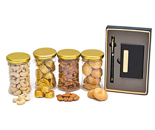 Image of NUTRI MIRACLE Corporate Nuts Gift Hamper with Card Holder for | Gifting Hamper for Office Employees