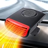 Calefacción de coche 12V 150W, 2 en 1 Calefacción y Ventilador Portátil | Descongelador Parabrisas Rápidobase de 360°, Calefactor Mechero Coche, Calefacción Rápida, para conducción en invierno