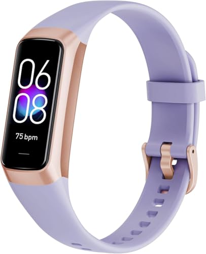 Fininv Fitness Tracker with 24/7 Blood Oxygen Heart Rate and Sleep Monitor,IP68 Waterproof,1.10''AMOLED Touch Color Screen,Step Counter Health Activity Trackers for Women Men (Purple)