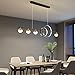 Creative LED Pendentif Lampe de Pendentif dimmable Moderne avec télécommande Simple Table à Manger réglable à la Hauteur Salle Acrylique Lampe à Balle écran décoratif Suspendu,Noir,120cm