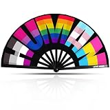 Large Rainbow Folding Fan for Pride Events
