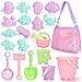 Tagitary Beach Sand Toys Set Beach Toys for Kids 3-10 Kid Sand Toy with Beach Bucket Watering Can Shovel Rake Sand Molds Beach Shell Bag