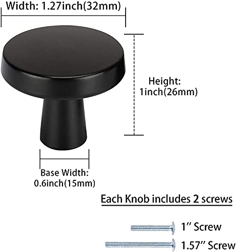 Goldenwarm 5 Pack Black Drawer Knob Solid Small Cabinet Knobs for Cupboard & Door Hardware, Zinc Alloy - Image 2
