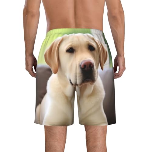 Men's Swim Trunks Cute Labrador Dog Quick Dry Board Shorts with Pocket Swimsuit Swimwear for Men Beach Shorts2