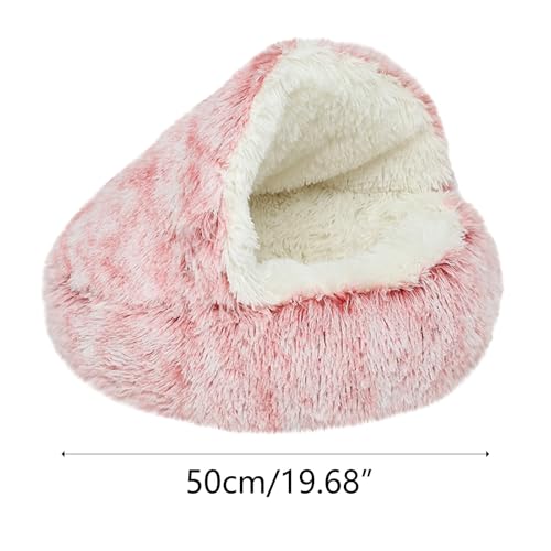 Gemütliches Hundehöhle, Hundehöhle Plüsch, Gemütliches Kokon-Hundebett mit Höhlenbezug, Gemütliches Plüsch-Hundebett, Haustierhöhlenbetten für kleine Hunde zum Nickerchen und Schlafen (Grau, 50cm)
