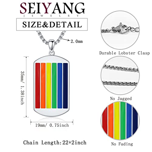 Rainbow Necklace 925 Sterling Silver Personalized Dog Tag Pendant Lgbt Necklace For Men Women Unisex Gay Lesbian Bisexual Pride Jewelry #TOP1