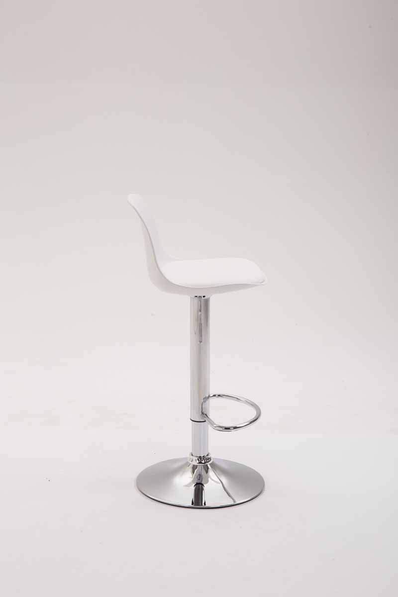 CLP Taburete Kiel con Asiento De Plástico, Reposapiés & Respaldo I Silla Alta Regulable En Altura | Color Blanco Color del Marco Cromado