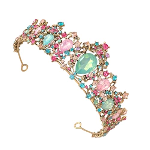Tiara barroca de cristales de colores para deslumbrar en bodas y fiestas de noche