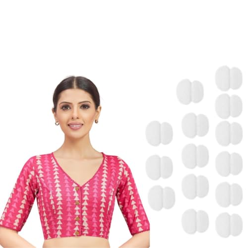 Image of Studio Shringaar Women's Cotton Block Printed Elbow Length Sleeves Saree Blouse.
