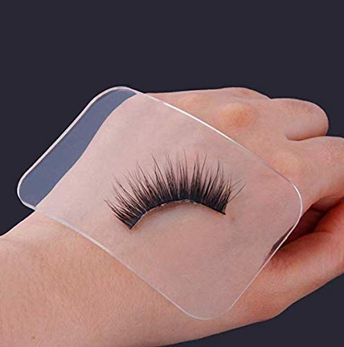 2 PCS Reuseable Eye Lashes Pads Pallet Stand, Rectangle Soft Silicone Eyelash Extension Pad Eye Lash Glue Stand Tray Holder(Pink and Clear) image 4