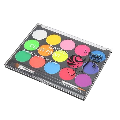 Kit de Pintura Facial, Maquiagem, Pintura Facial, Saturação Fluorescente, Brilho, Secagem Fácil para