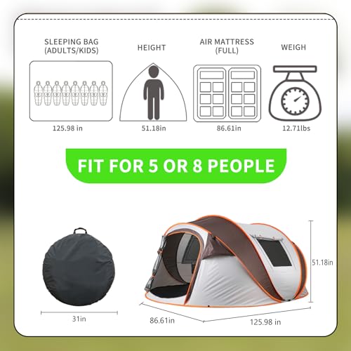 Carpa instantánea para 6 personas beige miniatura 2