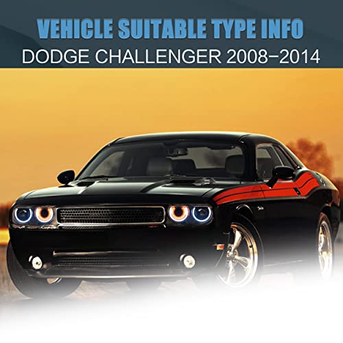 Vland Headlight Assembly Fit For 2008-2014 Dodge Challenger 3Rd Gen Coupe, Plug-And-Play, Rgb/D2H #TOP2