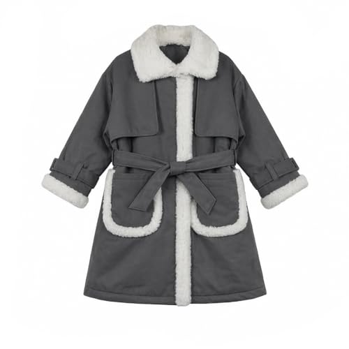Image of Bold N Elegant Girl 3 /4th Sleeve Winter Party Overcoat Warm Long Quilted Fur Coat Jacket for 5 to 10 Year Girls