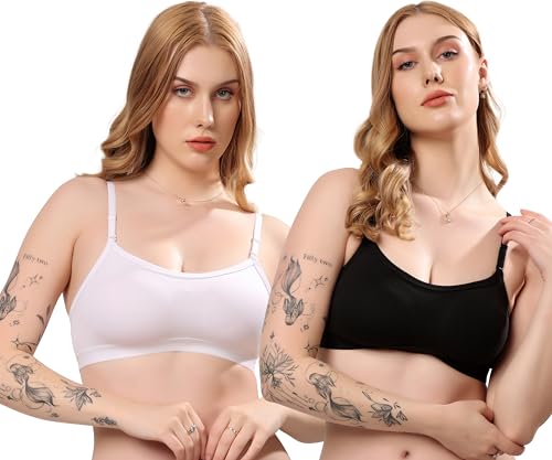 Image of London Hills Women's Cotton Sports Bra for Women Solid Bra Wireless & Non Padded Full Coverage Soft Hold Straps Super Combed Cotton Elastane Stretch Full Coverage Slip-On Active Bra