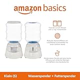 Amazon Basics 2 Stück, Hundefutter- und Wasserspender, Futter- und Wasserspender für Haustiere, Größe S, Klar, Grau