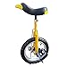 体幹を鍛えられます バランス運動 新しい厚みのあるフォークアルミリングバランスバイク一輪車 子ども用 組み立て式 ユニサイクル 競技用 スポーツ バランス感覚 コンペティション 14/16/18/20/24インチ子供スタンド付 運動キッズ 誕生日 プレゼント 学生用 軽量 安定 丈夫 イエロー 20インチ