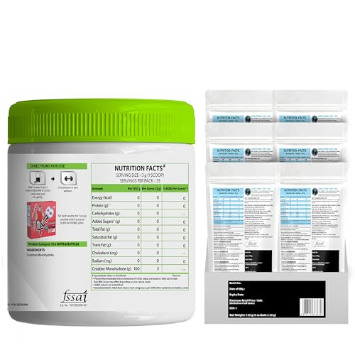 Image of XLR8 Creatine Monohydrate Powder Micronized | Unflavoured, 100g with Isotonic Energy Drink, Electrolyte Powder (Assorted, 120g) | Pre & Post Workout Supplement | Muscle Growth & Power