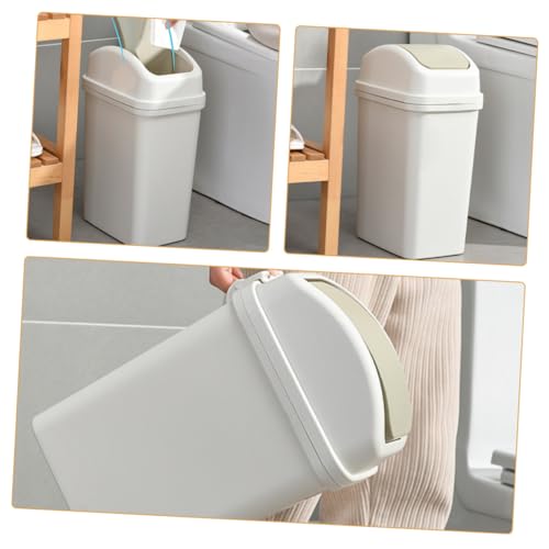 Bote de basura para hogar con tapa basculante color blanco miniatura 5