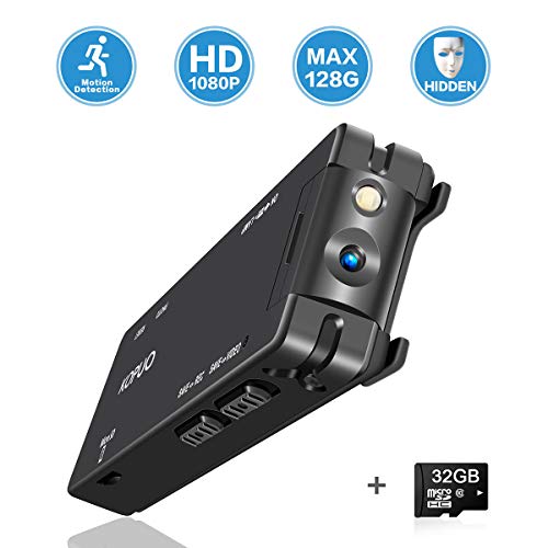 KOPUO Mini Hidden Spy Camera, Wireless 1080P Security Wearable Body Camera Motion Activated