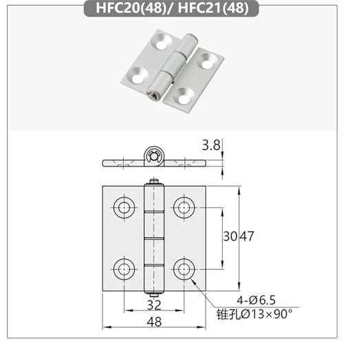 Charnière porte machine industrielle XK461 alliage aluminium HFC20 - 3