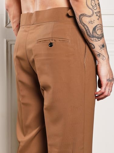 Image of Gurkha Pants for Men | Trouser for Men | Formal Pant | Double Button | Loose Fit Trouser High Waist Pleated Casual Trousers | Vintage Straight Leg Pants for Office Smart Casual Travel Party