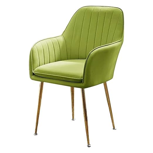 Image of Velvet Dining Chairs, Soft Cushion Seat Chair for Living Room Bedroom Restaurant Fabric DiningChair | Accent Chair for Living Room Bedroom Study Cafe Restaurant Pack 1 (Parrot Green)