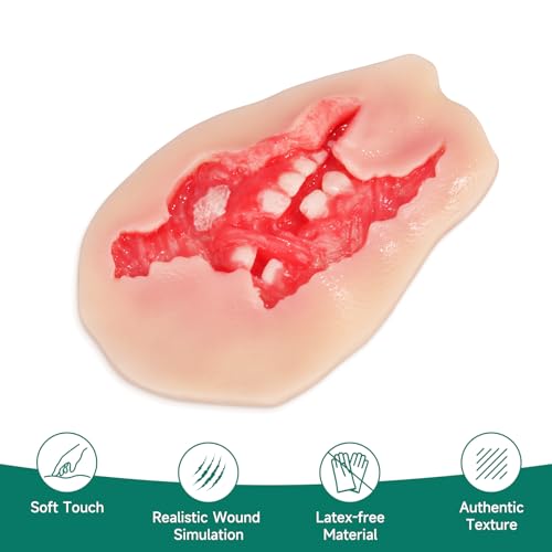 Image of Adhesive Maxillofacial Wound Care Trainer, Exposed Denture Avulsion Simulator, Oral Trauma Simulation, Oral Injury Wound Model for Emergency Care Training