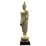 Matériau en résine durable : fabriqué en résine légère mais durable avec un revêtement d'aspect métallique, offrant la beauté du bronze sans le poids.