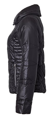 Sportoli Lightweight Women’s Midlength Down Fashion Multi-Directional Quilted Winter Puffer Jacket Black (Size Medium)2