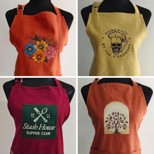 Image of Personalized Custom Apron - 100% Cotton, Adjustable Neck strap, Large Pocket - Unisex Apron for Men & Women - Cooking, Baking, BBQ, Customizable