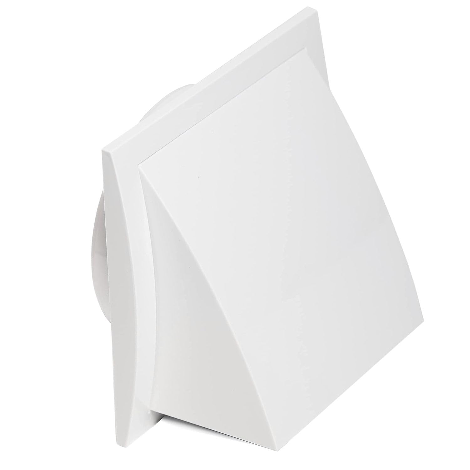 Steinberg14 Men's White 150Mm / 6'' Plastic Cowled Hooded Air Ventilation Wall Grille With Round Spigot And Wind Baffle Backdraught Shutter