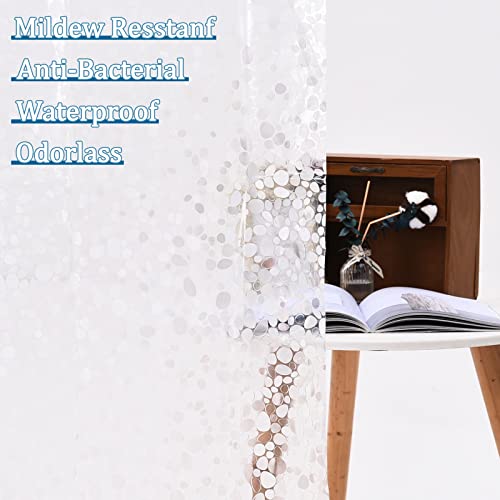 Akoatail 3D Shower Curtain,72 X 72 Inch Waterproof,Weighted Hem And Polyester Bath Curtain For Bathroom,Quick-Drying,Shower Curtains Set For Bathroom With 12 Hooks,Pebbles #TOP2
