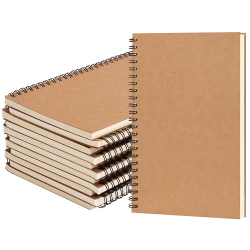 Carnet à spirale A5 pour dessins et notes de voyage lot de 12 journaux non lignés