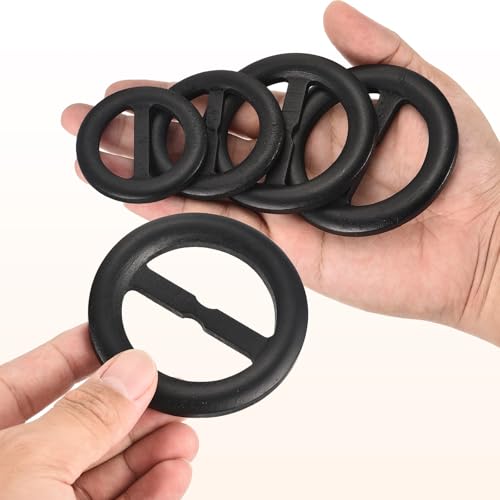 Image of uxcell 4 Pcs T-Shirt Clips, 75mm Wood Scarf Ring Clip Round Tie Circle Clip Buckle Fashion Clothes Corner Knotted Button for Women's Silk Clothing Decoration, Black