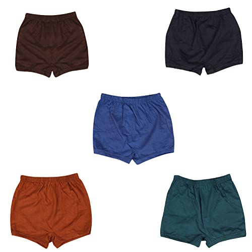 Image of Boys Girls Cotton Elastic Waistband Drawer Multicolor Pack of 5 (Color May Vary)