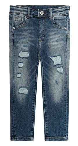 KIDSCOOL SPACE Boy Jeans,Little Kid Elastic Band Inside Slim Fit Denim Pants