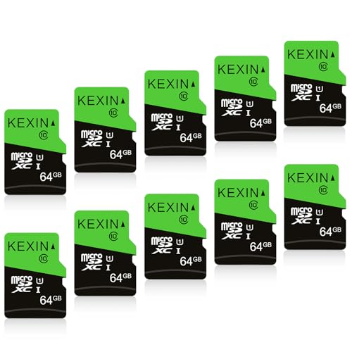 KEXIN 64GB Micro SD Card 10-Pack with SD Adapter