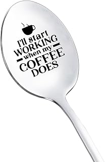 Engraved stainless coffee spoon