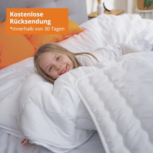 sleepling-194477-Baby-Babybetten-Set-medium-Ganzjahresbettdecke-Bettdecke-100-x-135-cm-und-Flachkissen-Kopfkissen-40-x-60-cm-Made-in-EU-Okotex-100-waschbar-60-Grad